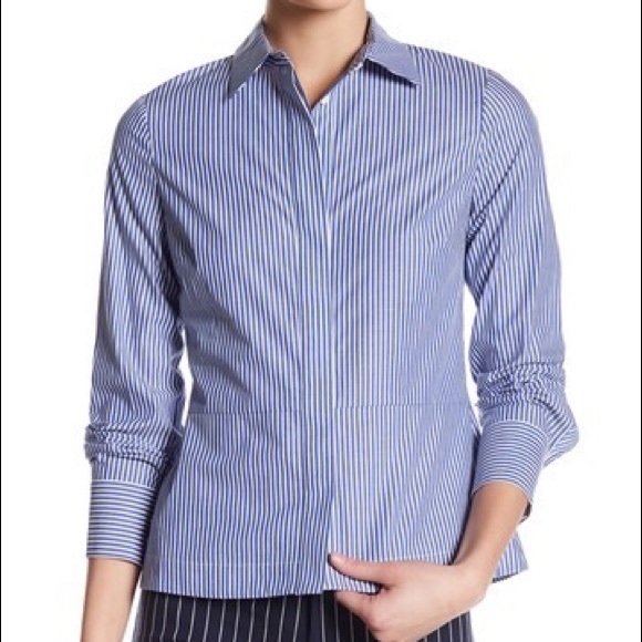 10 Crosby Derek Lam Tops - 10 Crosby Derek Lam Striped Lace Up Button Up